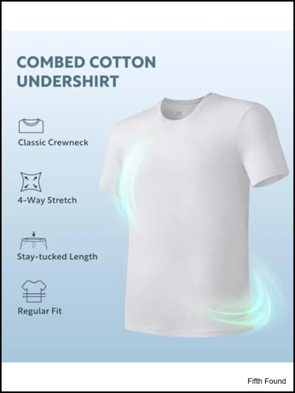 Moisture Wicking Cotton Men's Undershirt 3 Pack Crew Neck or V-Neck